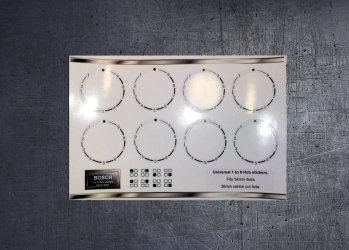 (image for) Universal 1 to 9 anticlockwise hob stickers.