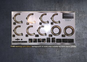 Rangemaster 110 variant gas compatible panel fascia sticker set. (image for) Rangemaster 110 variant gas compatible panel fascia sticker set.