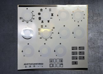 Smeg A3-6 range oven compatible fascia sticker set. (image for) Smeg A3-6 range oven compatible fascia sticker set.