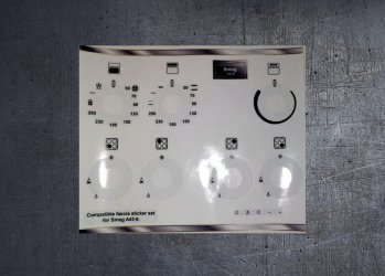 Smeg A42-6 Compatible fascia sticker set. (image for) Smeg A42-6 Compatible fascia sticker set.
