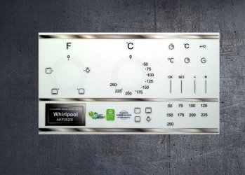 (image for) Whirlpool AKP 262 IX compatible panel fascia sticker set.