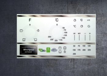 Whirlpool AKP 262 IX compatible panel fascia sticker set. (image for) Whirlpool AKP 262 IX compatible panel fascia sticker set.