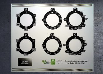 (image for) Beko BBIF22100W Compatible fascia sticker set x2.