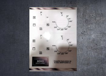 Beko BBRIFF22300X Compatible fascia sticker set x2. (image for) Beko BBRIFF22300X Compatible fascia sticker set x2.