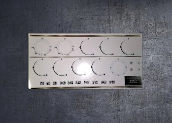 Beko BDVF100X Range Cooker compatible fascia sticker set. (image for) Beko BDVF100X Range Cooker compatible fascia sticker set.