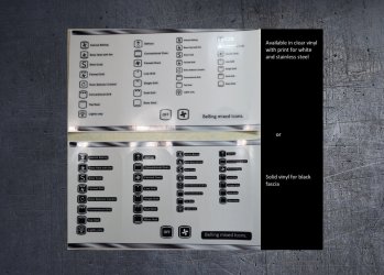Belling compatible icon stickers in clear or solid black. (image for) Belling compatible icon stickers in clear or solid black.