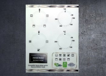 Hisense BID95211XUK Compatible fascia sticker set. (image for) Hisense BID95211XUK Compatible fascia sticker set.