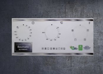 Baumatic BOFM604-BOFT604X-BOMM608X-BOMT608X compatible fascia sticker set. (image for) Baumatic BOFM604-BOFT604X-BOMM608X-BOMT608X compatible fascia sticker set.