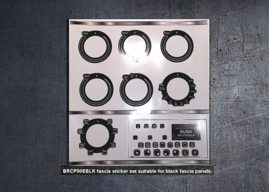 (image for) BUSH BRCP90ESS, BRCP90EBLK compatible fascia sticker set. - Click Image to Close