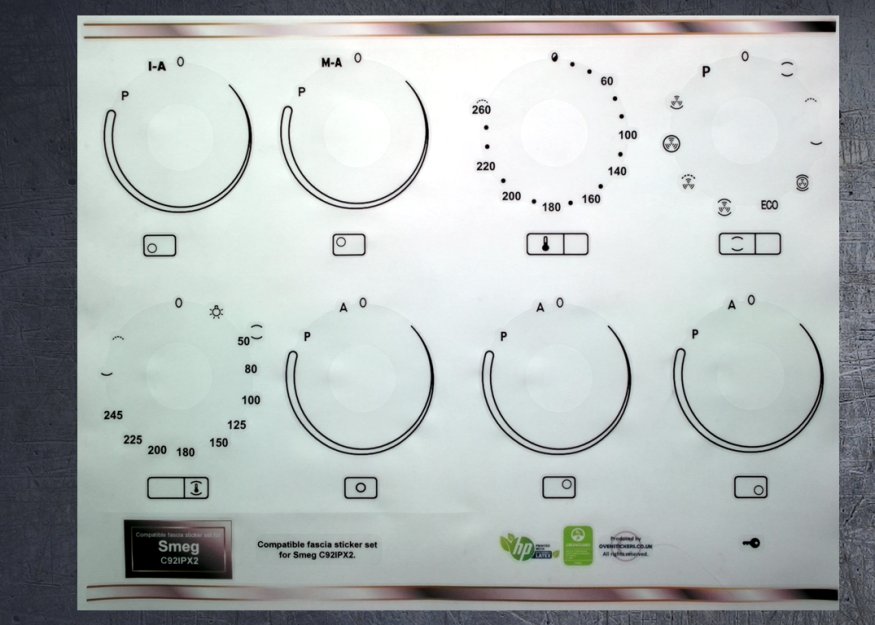(image for) Smeg C92IPX2 Compatible fascia sticker set. - Click Image to Close