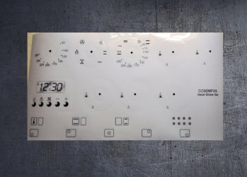 Smeg CC92MFX5 compatible fascia sticker set. (image for) Smeg CC92MFX5 compatible fascia sticker set.