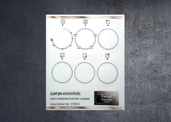 Currys Essentials CFSE10 compatible fascia sticker set. (image for) Currys Essentials CFSE10 compatible fascia sticker set.