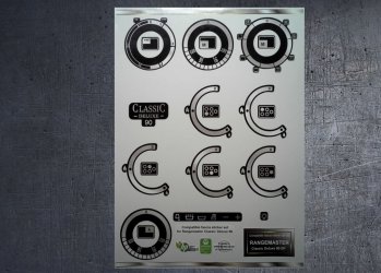 (image for) Rangemaster Classic deluxe 90 dual fuel compatible fascia sticker set, 55mm.