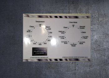 GE APPLIANCES CT9070SHS compatible fascia sticker set. (image for) GE APPLIANCES CT9070SHS compatible fascia sticker set.