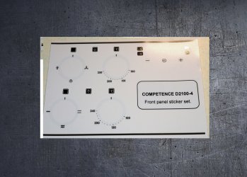 AEG COMPETENCE D2100-4 compatible fascia sticker set. (image for) AEG COMPETENCE D2100-4 compatible fascia sticker set.