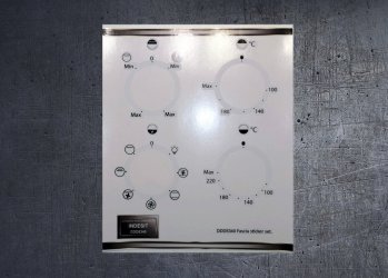 INDESIT DDD5340 compatible fascia sticker set. (image for) INDESIT DDD5340 compatible fascia sticker set.