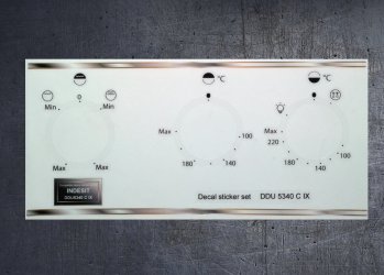 INDESIT DDU 5340 C IX, IDU6340IX compatible fascia stickers. (image for) INDESIT DDU 5340 C IX, IDU6340IX compatible fascia stickers.