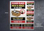 (image for) Place milk in box, selection of stickers of various sizes.