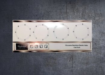 Electrolux Electric hob 0 at 9 compatible fascia sticker set. (image for) Electrolux Electric hob 0 at 9 compatible fascia sticker set.