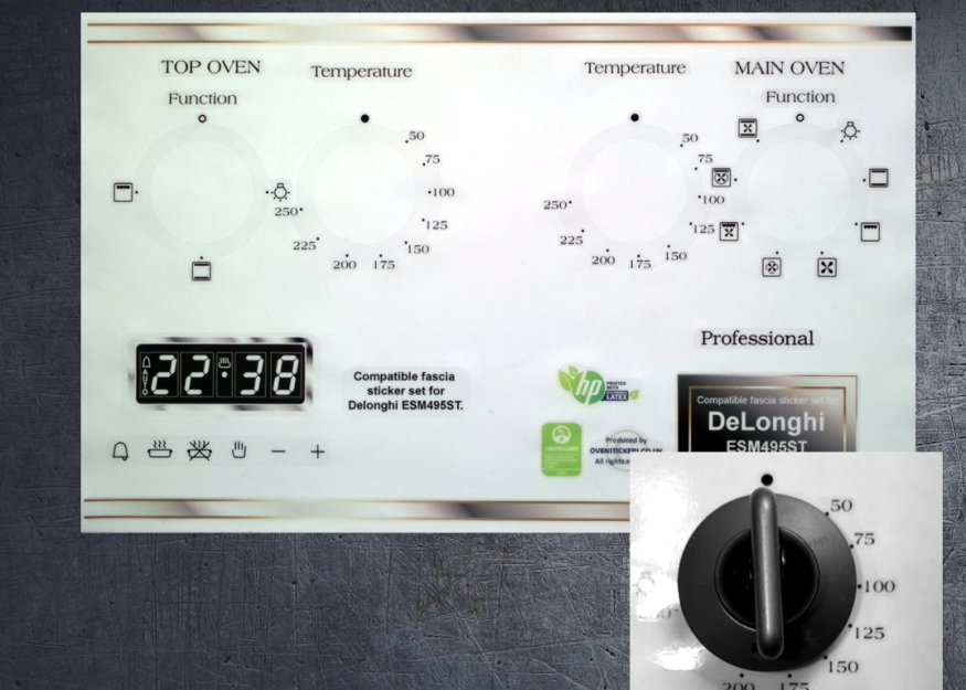 (image for) Delonghi ESM495ST Compatible fascia sticker set. - Click Image to Close