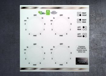 Frigidaire FEF339FSC compatible panel fascia sticker set. (image for) Frigidaire FEF339FSC compatible panel fascia sticker set.