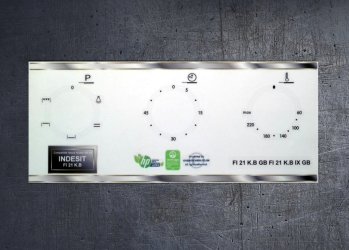 INDESIT FI 21 K.B, FI 21 K.B IX compatible fascia sticker set. (image for) INDESIT FI 21 K.B, FI 21 K.B IX compatible fascia sticker set.