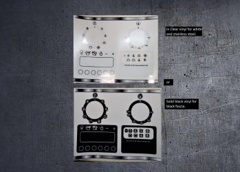 INDESIT FM 37K DK compatible fascia panel sticker set. (image for) INDESIT FM 37K DK compatible fascia panel sticker set.