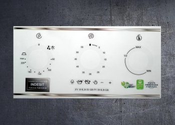 INDESIT FV 10 K.B & FV 20 K.B compatible fascia sticker set. (image for) INDESIT FV 10 K.B & FV 20 K.B compatible fascia sticker set.