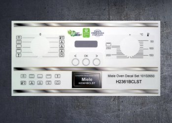 Miele H2361BCLST Compatible panel fascia sticker set. (image for) Miele H2361BCLST Compatible panel fascia sticker set.