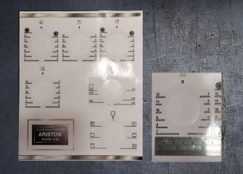 Ariston HO50 (IX) compatible fascia sticker set. (image for) Ariston HO50 (IX) compatible fascia sticker set.