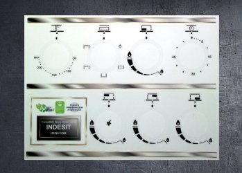 INDESIT I5GSH1 compatible fascia sticker set. (image for) INDESIT I5GSH1 compatible fascia sticker set.