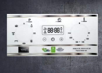 INDESIT IF63K.A.UK compatible fascia decal sticker set. (image for) INDESIT IF63K.A.UK compatible fascia decal sticker set.