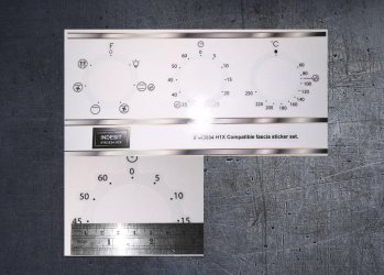 INDESIT IFW 3534 H IX compatible fascia sticker set. (image for) INDESIT IFW 3534 H IX compatible fascia sticker set.