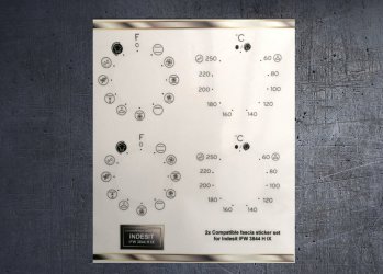INDESIT IFW 3844 HI X compatible fascia sticker set. (image for) INDESIT IFW 3844 HI X compatible fascia sticker set.