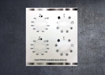 INDESIT IFW 6340 compatible fascia sticker set. (image for) INDESIT IFW 6340 compatible fascia sticker set.