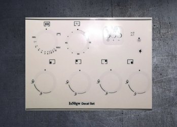 INDESIT IS50GW, IS50G1X compatible front panel decal stickers. (image for) INDESIT IS50GW, IS50G1X compatible front panel decal stickers.