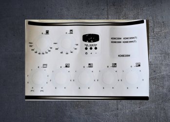 Hotpoint KD6E35W compatible panel fascia sticker set. (image for) Hotpoint KD6E35W compatible panel fascia sticker set.