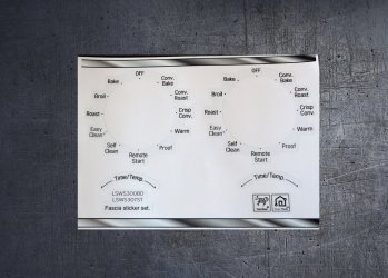 LG LSWS307ST, LSWS300BD compatible panel fascia sticker set. (image for) LG LSWS307ST, LSWS300BD compatible panel fascia sticker set.