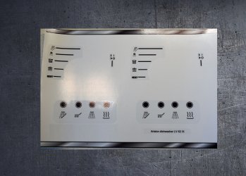 Ariston LV 62 IX compatible dishwasher function stickers. (image for) Ariston LV 62 IX compatible dishwasher function stickers.