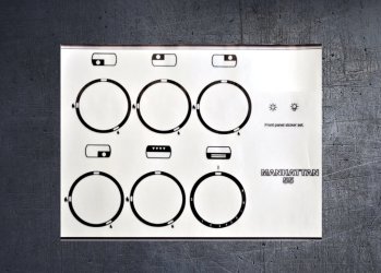 (image for) Rangemaster Manhattan 55 cooker compatible fascia sticker set.