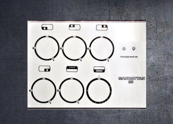 Rangemaster Manhattan 55 cooker compatible fascia sticker set. (image for) Rangemaster Manhattan 55 cooker compatible fascia sticker set.