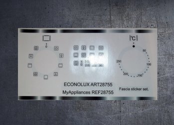 Econolux (myappliances) Art28755, Ref28755 compatible panel fascia sticker set. (image for) Econolux (myappliances) Art28755, Ref28755 compatible panel fascia sticker set.