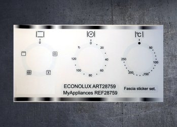 Econolux (myappliances) Art28759, Ref28759 compatible panel fascia sticker set. (image for) Econolux (myappliances) Art28759, Ref28759 compatible panel fascia sticker set.