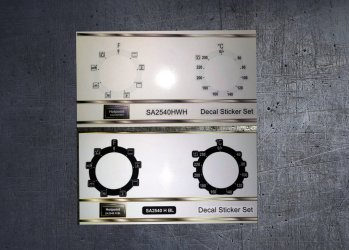 HOTPOINT SA2540HWH, SA4544HIX, SA2540HBL compatible fascia sticker set. (image for) HOTPOINT SA2540HWH, SA4544HIX, SA2540HBL compatible fascia sticker set.
