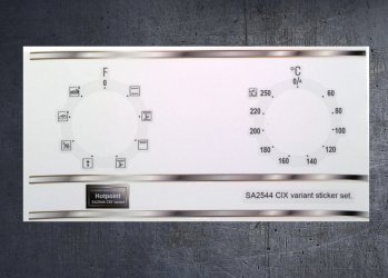 Hotpoint SA2544 CIX variant compatible fascia sticker set. (image for) Hotpoint SA2544 CIX variant compatible fascia sticker set.