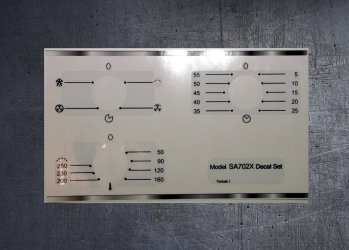Smeg SA702X compatible panel fascia sticker set. (image for) Smeg SA702X compatible panel fascia sticker set.