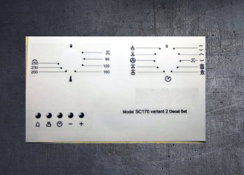 (image for) Smeg SC170 compatible panel fascia sticker set.