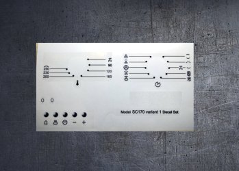 Smeg SC170 compatible panel fascia sticker set. (image for) Smeg SC170 compatible panel fascia sticker set.