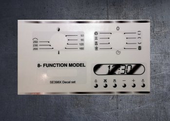 Smeg SE398X 8 function compatible panel fascia sticker set. (image for) Smeg SE398X 8 function compatible panel fascia sticker set.