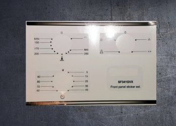 Smeg SF341GVX compatible panel fascia sticker set. (image for) Smeg SF341GVX compatible panel fascia sticker set.